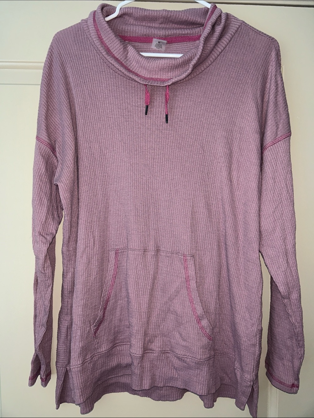 St. John’s Bay Mauve Waffle-Knit Long Sleeve Hoodie